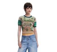 Desigual Damen 25SWTKA5 T-Shirt, Green, S