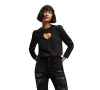 Desigual Damen Blouse langærmet T Shirt, Schwarz, S EU