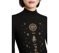 Desigual Damen Bodyshirt „Mind, Body, Soul“ - Schwarz gemustert 21WWTKCK2000 GR. S