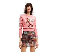 Desigual Damen Candypink Jers_alba 3067 Candy Pink Pullover Sweater, Rot, S EU