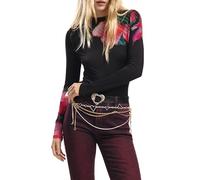 Desigual Damen Estambul T-Shirt, Schwarz, Medium
