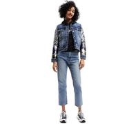 Desigual Damen Jacke - Jeansjacke mit silbernen Ärmeln 22WWEWAX2004 GR. S