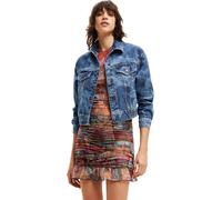 Desigual Damen Jeansjacke - Blau, mit floralem Muster 22WWED555053 GR. XL