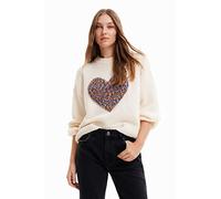 Desigual Damen JERS_Cory 1000 White Sweater, Weiß, L EU