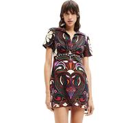 Desigual Damen Kleid - Buntes Kleid mit Retro-Muster und Knotendetail 22WWVW192000 GR. XL