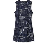 Desigual Damen Kleid - Dunkelblaues Kleid mit Print und Textmotiven 22WWVW492000 GR. S