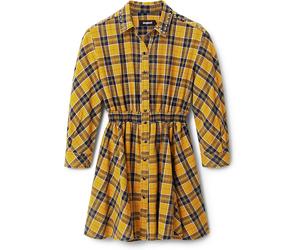 Desigual Damen Kleid - Gelbes Hemdkleid mit Karomuster 22WWVW698000 GR. S