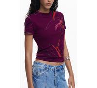Desigual Damen Kurzarm TShirt Lila - Größe: L