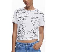 Desigual Damen Kurzarmshirt Weiß - Größe: XS