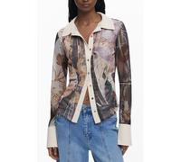 Desigual Damen Langarmshirt Beige - Größe: XS