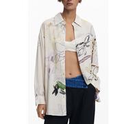 Desigual Damen Langarmshirt Weiß 25WWCW14 BI1001 - Größe: M