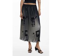 Desigual Damen Langer Rock Schwarz 25WWFW09_NE2000 - Größe: L