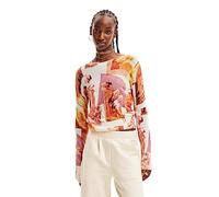 Desigual Pullover FOTINA Kreativ-Kontrast Langarm Pink Größe S