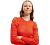 Desigual Damen Pullover - Oranger Strickpullover mit Strukturmuster 22WWJFAG7002 GR. L