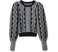 Desigual Damen Pullover - Schwarz-Weiß Strickpullover mit Muster 22WWJFA22000 GR. XL