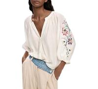 Desigual Damen Roman Bluse, weiß, X-Large
