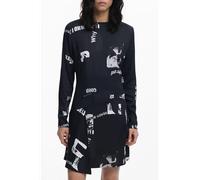 Desigual Damen Schwarzes Kurzes Kleid - Größe: L