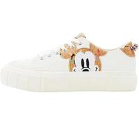Desigual Damen Sneaker - Weiße Street-Schuhe mit Mickey-Design und Korkdetails 23SSKP101000 GR. 40