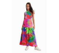 Desigual Damen Sommerkleid lila/rot/pink/neongrün XL