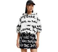 Desigual Damen Sweatshirt - Weißes Sweatshirt mit Schriftprint 22WWSK441001 GR. M