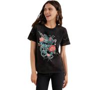 Desigual Damen T-Shirt Frühling/Sommer Baumwolle Schwarz mit - Größe: XS
