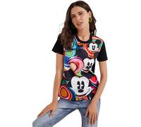 Desigual Damen T-Shirt „Mickey Marbles“ by M. Christian Lacroix - Mehrfarbig 22SWTKAM GR. L