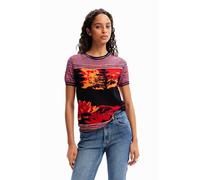 Desigual Women's TS_ALEJANDRÍA T-Shirt, Orange, Klein