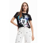 Desigual Damen Ts_mickey Crash T Shirt, Schwarz, S EU