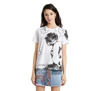Desigual Damen Ts_Mickey T Shirt, Weiß, L(Herstellergröße: XL)
