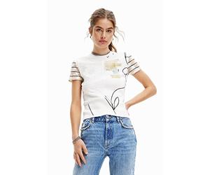 Desigual Damen Ts_roterdam 1001 T-Shirt, Weiß, S EU