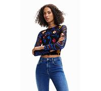 Desigual Damen Ts_sence 2000 T Shirt, Schwarz, L EU