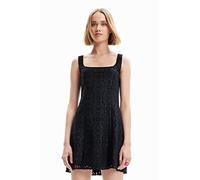 Desigual Damenkleid Vest_newcastle 2000 – Spitzen-Minikleid, Schwarz, Gr. L (EU)