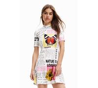 Desigual Damen Vest_Newspaper 1000 Dress, Weiß, M EU