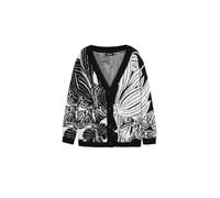 Desigual Damen Woman Flat Knit Thick Gauge Jacket Sweater, Schwarz, L EU