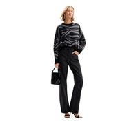 Desigual Damen Woman Flat Knit Thin Gauge Pullover Sweater, Schwarz, S EU