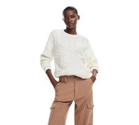 Desigual Damen Woman Flat Knit Thin Gauge Pullover Sweater, Weiß, M EU