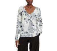 Desigual Damen Woman Flat Knit Thin Gauge Pullover Sweater, Weiß, S EU