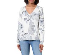 Desigual Damen Woman Flat Knit Thin Gauge Pullover Sweater, Weiß, XL EU