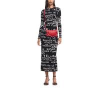 Desigual Damen Woman Knit Long Sleeve Dress, Schwarz, S EU
