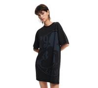Desigual Damen Woman Knit Short Sleeve Dress, Schwarz, L EU
