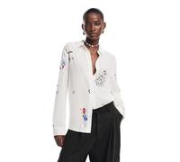 Desigual Damen Woman Woven Shirt Long Sleeve Blouse, Weiß, L EU