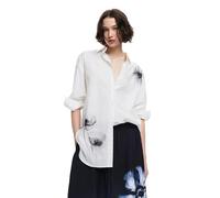 Desigual Damen Woman Woven Shirt Long Sleeve Blouse, Weiß, XL EU