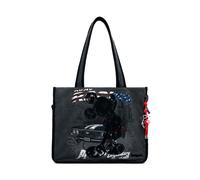 Desigual Mickey Studs Khiva Shopping Bag Denim Dark Grey