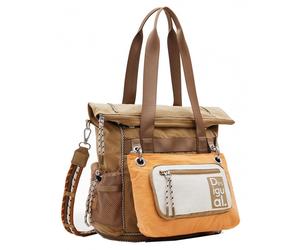 Desigual - Desigual Back Modularis Ripstop Voyager Damenshopper mit Rucksackfunktion beige safari Multicolor