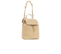 Desigual Half Logo Raffia Backpack Natural