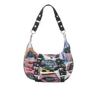 Desigual Graffiato Fabric Shoulder Bag Estate Blue
