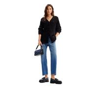 Desigual Women's Woman Flat Knit Thick Gauge Jacket Sweater, Black, M