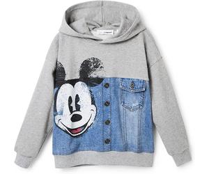 Desigual Jungen Sweatshirt - Grau mit Mickey-Mouse-Denim-Print 22WBSK03 GR. M