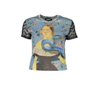 DESIGUAL T-SHIRT MANICHE CORTE DONNA AZZURRO