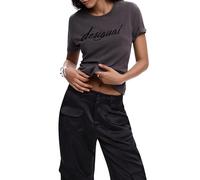 Desigual Kurzarm-T-Shirt aus der Damen-Kollektion, Grau, Größe M